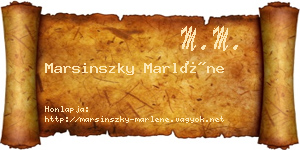 Marsinszky Marléne névjegykártya